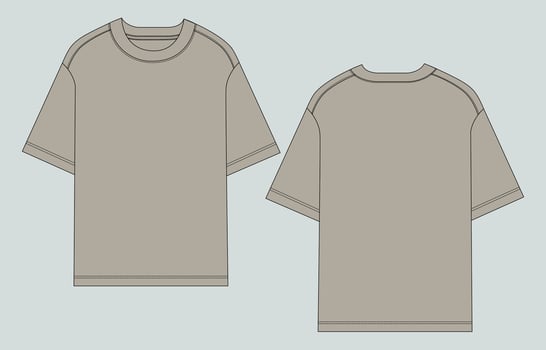 A t - shirt with a short sleeve and a long sleeve vector
