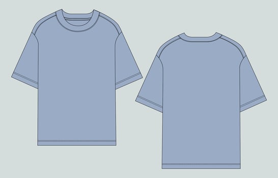 A blue t - shirt with a white collar and sleeves vector