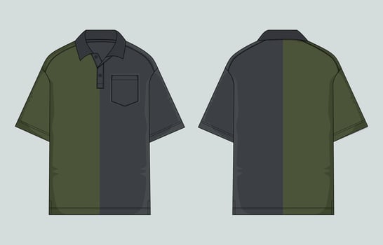 Two men's polo shirts with different colors vector
