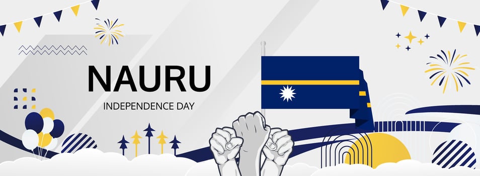 Nauru Independence Day Social Media Post. Happy Nauru National Day on January 31. Eye-catching graphic with the national flag and celebratory elements, perfect for online greetings. vector