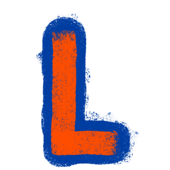 The Letter L in Textured Roller Brush Art png