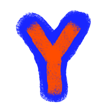 The Letter Y in Textured Roller Brush Art png