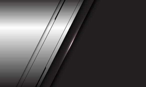 Abstract silver black line slash on grey blank space design modern futuristic technology background vector