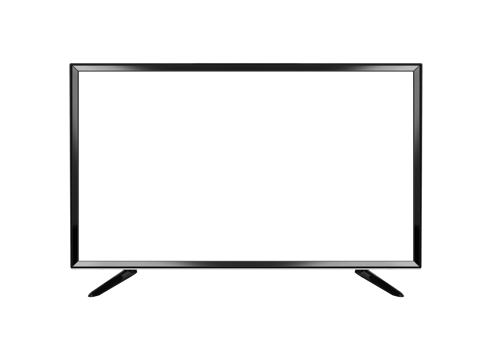 isolated OLED flat smart black borderless TV mock-up on transparent png
