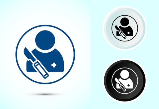 Surgeon surgery icon design illustration, Medical icon sign vector