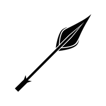 fishing spear silhouette illustration on white background vector