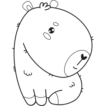 Outline capybara cartoon kawaii animal png