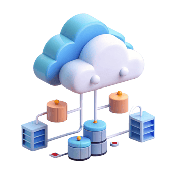 3D Illustration of Cloud Computing Network and png