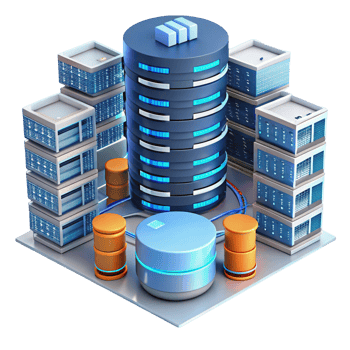 3D Rendering of Modern Data Center Server Network png