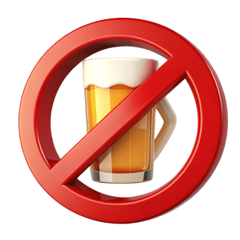 No Alcohol Sign Red Prohibition Symbol with Beer png