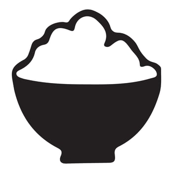 Simple Bowl of Rice Silhouette Illustration for Food Related Designs vector