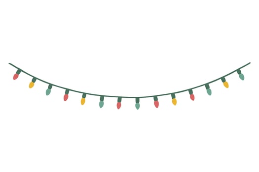 Vibrant Light String Art for Birthdays, Anniversaries light string for festival, colorful light string art illustration for christmas, new year, birthday, anniversary celebration vector