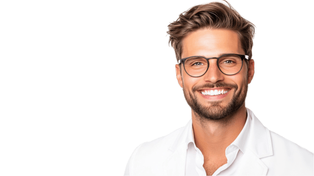 Bearded man with glasses png
