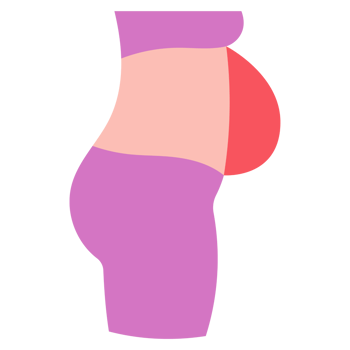 A woman with belly fat png