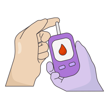 A hand holding a cell phone with a blood drop on it png