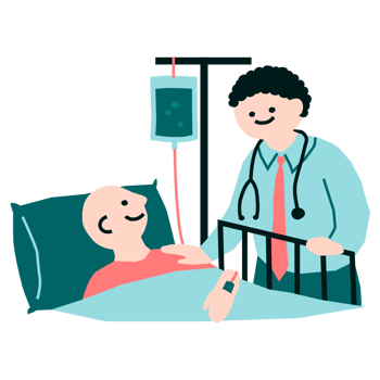 A doctor is giving a patient a drip png
