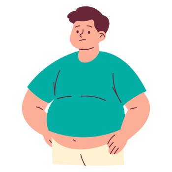 An illustration of a man with a big belly png