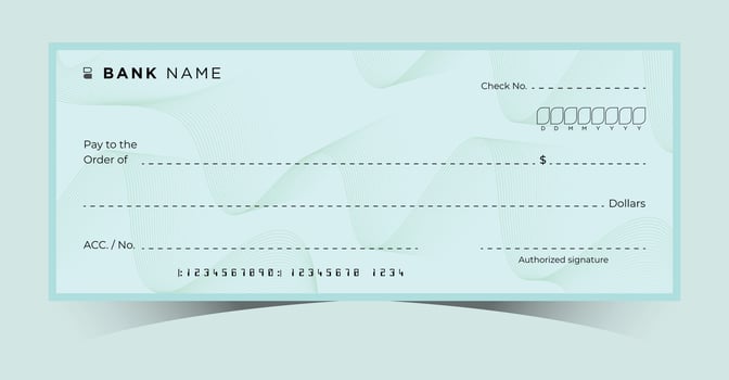 Modern check design with a soft teal background and smooth lines for professional use vector