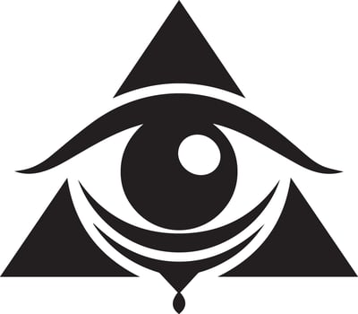 A unique logo with a eye inside triangle vector