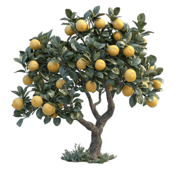 Tree Full of Ripe Oranges Growing on Branches png