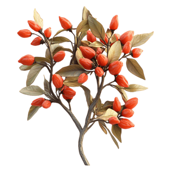 Bright Red Berries on Tree Branches png