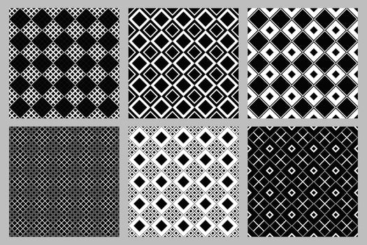 Seamless abstract diagonal square pattern background design set vector