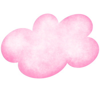 Soft pink watercolor cloud on transparent background png