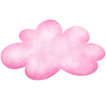 One pink cloud painted with watercolor. png