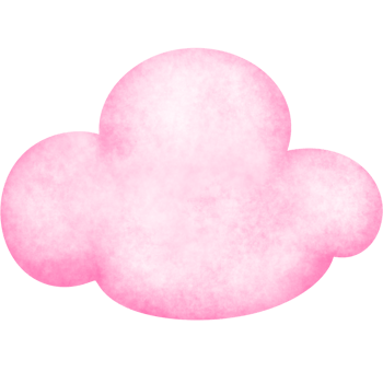 watercolor pink cloud on transparent background png