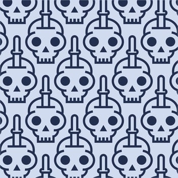 Skull Dagger pattern background illustration design template vector