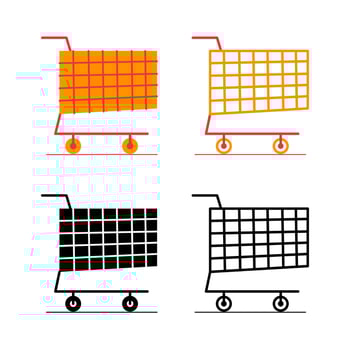 Shopping charts ecommerce icon pack illustration vector