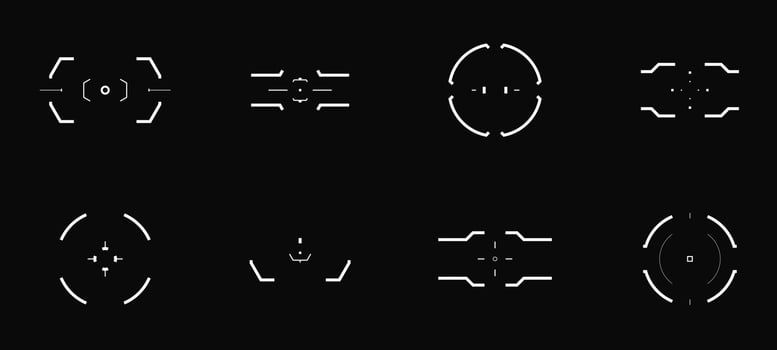 Futuristic Cyberpunk Targets and Crosshairs Pack vector