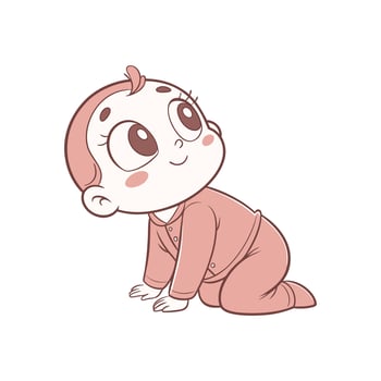 A cartoon baby crawling on the floor vector