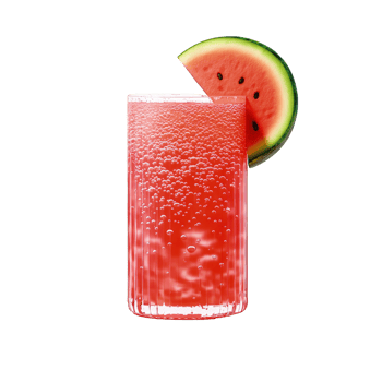 Watermelon cocktail with slice on transparent background png