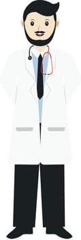 Male Doctor Carrying Stethoscope vector