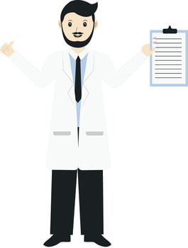 Male Doctor Carrying Clipboard vector