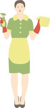 Woman Hygiene Service with Cloth and Spray vector