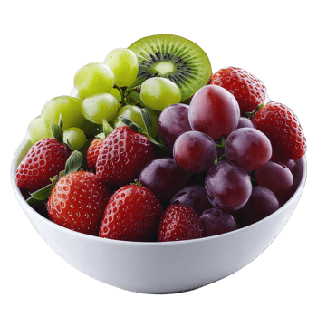 A bowl of fruit on a transparent background png