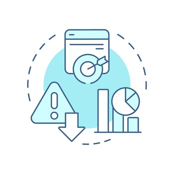 Bounce rate soft blue concept icon. Users activity online research. Audience engagement metric. Round shape line illustration. Abstract idea. Graphic design. Easy to use in presentation vector
