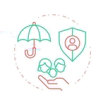 Social security right duo tone concept icon. Government finance, insurance policy. Round two color outline illustration. Abstract design. Easy to use in infographic, presentation vector