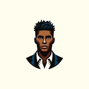A man with a black hair and blue eyes vector