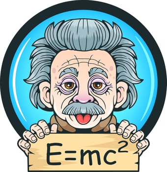 Genius scientist physicist, illustration design vector