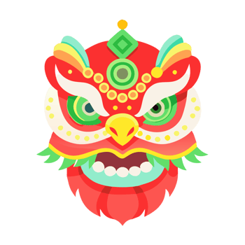 Vibrant dragon dance performance cultural festival digital artwork colorful environment front view traditional celebration png
