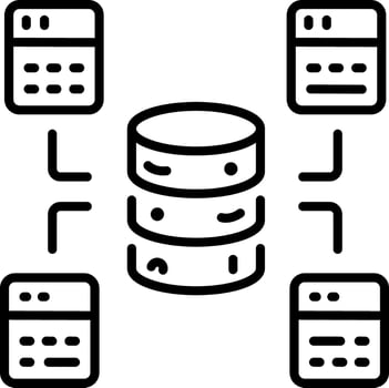 A line style icon of multi database vector