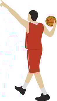 Red Basketball Player Action Illustration vector