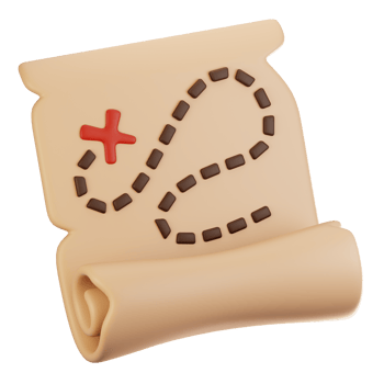 3d rendering adventure game icon concept. 3d render map icon png
