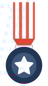 Star medal icon isolated on white background. vector