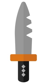 Broken knife flat icon isolated on white background. vector