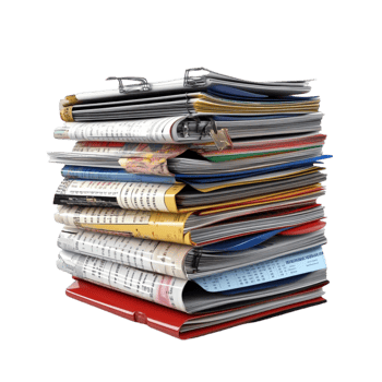 Stack of Files and Documents png