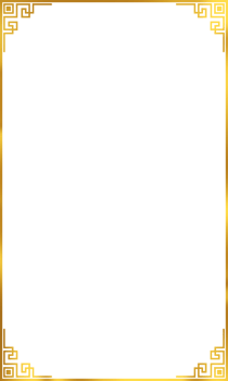 Chinese red frame and gold Asian corner. Chinese new year rectangle frame png